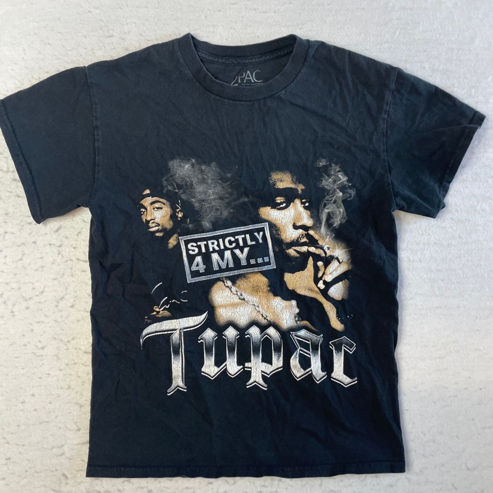 Bravado 2Pac T-Shirt Mens Small Black Strictly 4 My Graphic Tee Rap Hip Hop